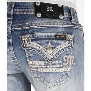 Miss Me Jeans Womens 30 Slim‎ Boot Stretch Low Rise Denim Y2K Western Cowgirl